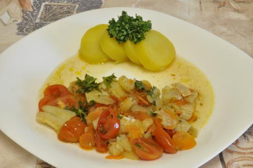 Ryba s cibulí  – Střední recept z Bulharsko kuchyně, hotový za 30 - 45 minut